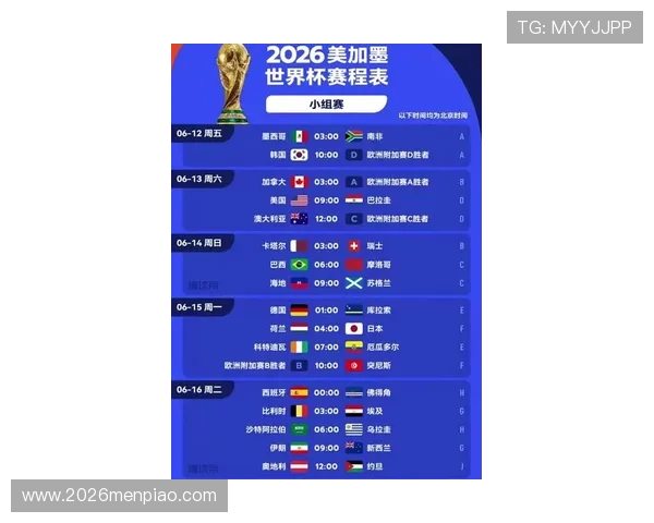 2026年美加墨世界杯赛程时间表，关键比赛时间及直播安排全解析